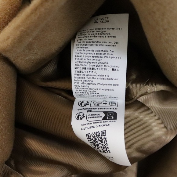NWT Max Mara Studio Asti Virgin Wool Coat Camel US 12 - Picture 15 of 15
